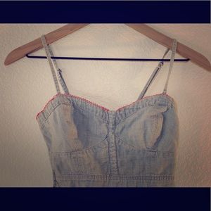 American Eagle light jean crop top